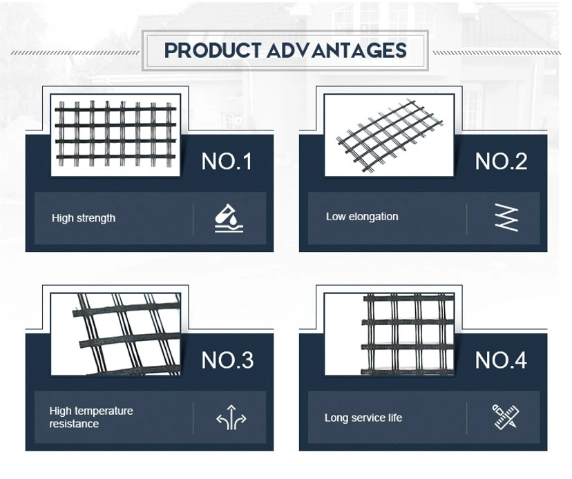 Rawilway ফাউন্ডেশনের জন্য বিটুমেন প্রলিপ্ত ফাইবারগ্লাস জিওটেক্সটাইল জিওগ্রিড 1