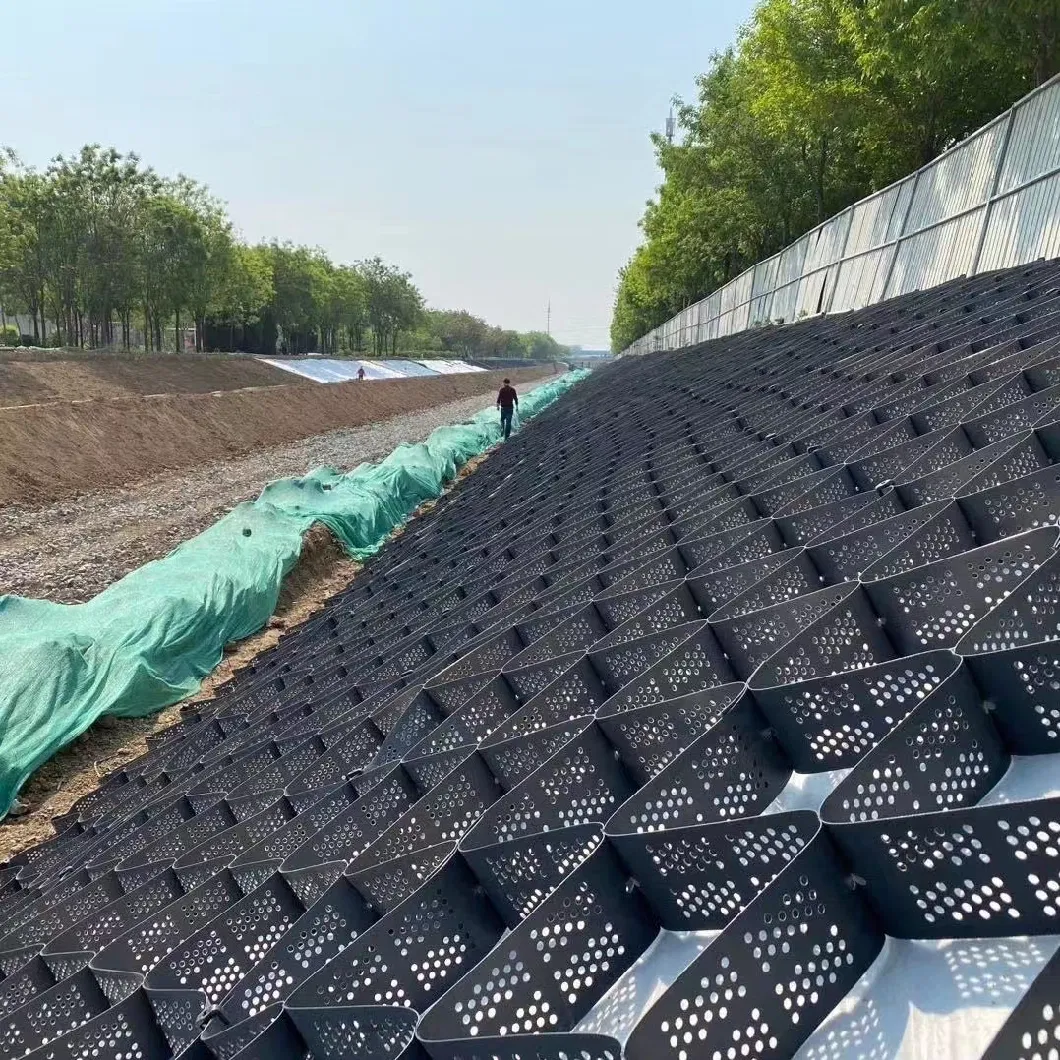 ড্রাইভওয়ে রাস্তার ঢাল সুরক্ষার জন্য 50 মিমি উচ্চ শক্তির এইচডিপিই জিওসেল 3