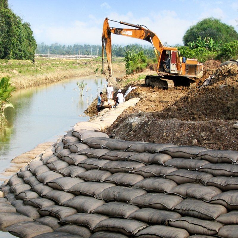 প্রিমিয়াম এনভায়রনমেন্টাল জিওটেক্সটাইল জিওব্যাগ পিপি পিট নন বোনা জিওটেক্সটাইল বোনা ফ্যাব্রিক হোয়াইট কালার জিওটেক্সটাইল জিওব্যাগ